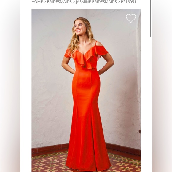 Jasmine Dresses Nwt Teal Long Charolette Chiffon With Off Shoulder